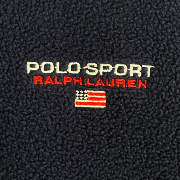 Vintage Polo Ralph Lauren ¼ Zip Fleece Men Sz XL Flag Logo Heritage USA Made - Picture 2 of 8